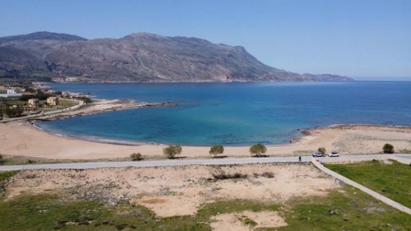 Trachilos Kreta, Trachilos: Riesiges Grundstück direkt am Meer zu verkaufen Grundstück kaufen